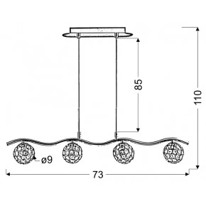 Lampy-sufitowe - oświetlenie sufitowe z transparentnymi kryształkami 4x40w g9 starlet 34-85750 candellux 