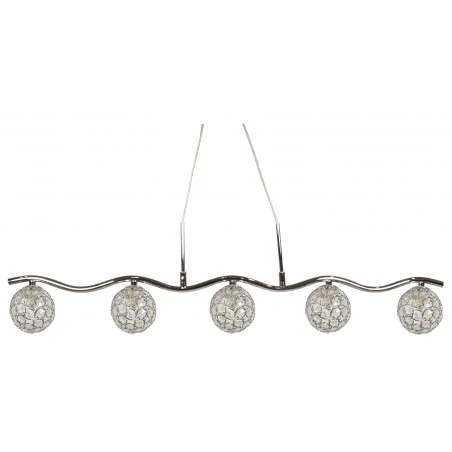 Lampy-sufitowe - lampa wisząca chromowo-transparentna 5x40w g9 starlet 35-85767 candellux 