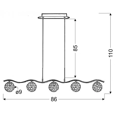 Lampy-sufitowe - lampa wisząca chromowo-transparentna 5x40w g9 starlet 35-85767 candellux 