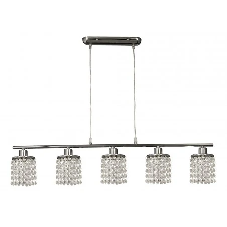 Lampy-sufitowe - lampa wisząca chromowa z białymi kryształkami 5x40w g9 royal 35-28115 candellux 