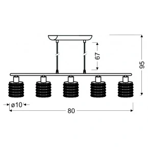 ROYAL LAMPA WISZĄCA 5X40W G9 CHROM+KRYSZTAŁKI