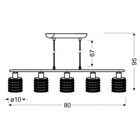 Lampy-sufitowe - lampa wisząca z pięcioma kloszami 5x40w g9 royal 35-35724 candellux 