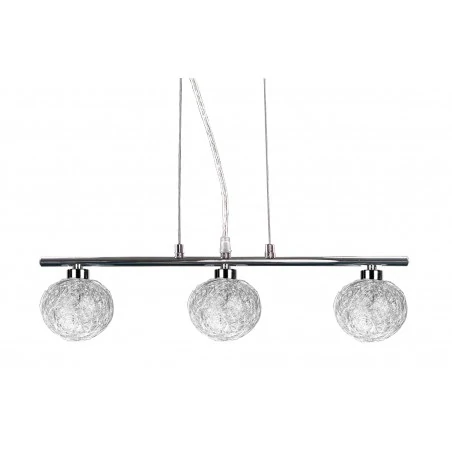 Lampy-sufitowe - lampa wisząca z trzema szklanymi kloszami w oplocie 3x40w g9 sphere 33-14023 candellux 