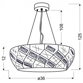Lampy-sufitowe - okrągła lampa wisząca biała z kryształkami 36 4x40w g9 glance 31-59154 candellux 