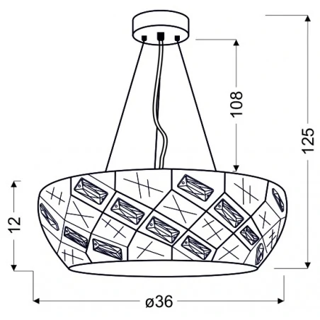 Lampy-sufitowe - okrągła lampa wisząca biała z kryształkami 36 4x40w g9 glance 31-59154 candellux 