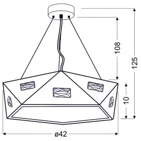 Lampy-sufitowe - pięciokątna lampa wisząca czarna 42 3x40w g9 nemezis 31-59130 candellux 