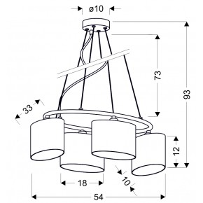 Lampy-sufitowe - lampa wisząca chromowa z tkaninowymi abażurami 4x40w e14 ban 34-70807 candellux 