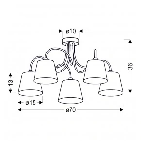 Lampy-sufitowe - żyrandol w chromowym kolorze 5x40w e14 luk 35-70753 candellux 