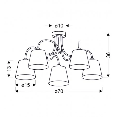 Lampy-sufitowe - żyrandol w chromowym kolorze 5x40w e14 luk 35-70753 candellux 