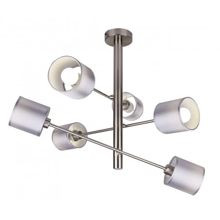 Lampy-sufitowe - nowoczesna lampa wisząca satynowa sześciopunktowa 6x40w e14 sax 36-70715 candellux 