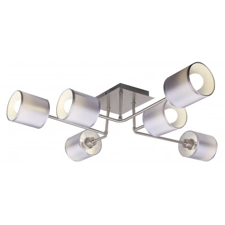 Lampy-sufitowe - oprawa sufitowa satynowa z tkaninowymi abażurami 6x40w e14 sax  36-70708 candellux 