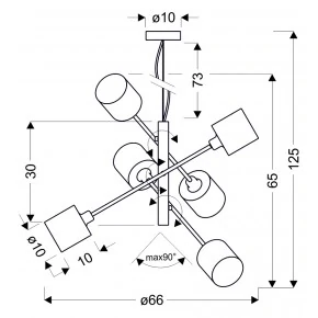 Lampy-sufitowe - lampa wisząca satynowa z regulowaną wysokością 6x40w e14 sax 36-70722 candellux 