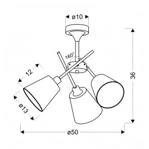 VOX LAMPA WISZĄCA 3X40W E14 CHROM Z ABAŻUREM