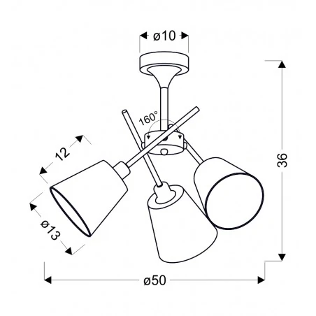 Lampy-sufitowe - trzypunktowa lampa wisząca w kolorze chromowym 3x40w e14 vox 33-70623 candellux 