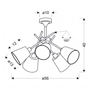 Lampy-sufitowe - lampa wisząca w kolorze nowoczesnego chromu 5x40w e14 vox 35-70630 candellux 