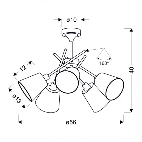 Lampy-sufitowe - lampa wisząca w kolorze nowoczesnego chromu 5x40w e14 vox 35-70630 candellux 
