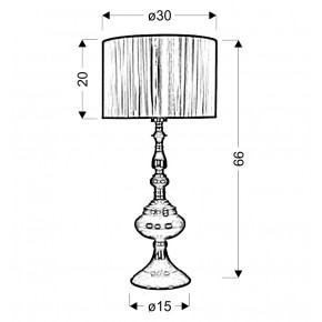 Lampki-nocne - czarna szykowna lampa stołowa 1x60w e27 gillenia 41-21338 candellux 