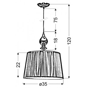 Lampy-sufitowe - srebrna lampa sufitowa z abażurem glamour 31-07155 gillenia candellux 