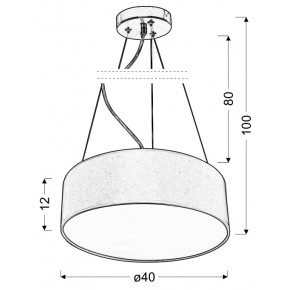 Lampy-sufitowe - lampa wisząca z szarym abażurem 40 3x40w e27 kioto 31-67722 candellux 