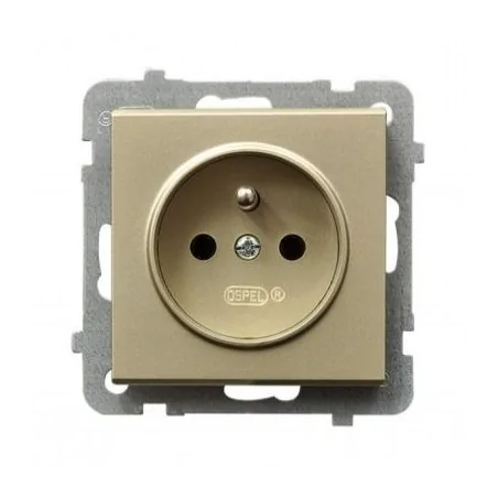 Gniazda-pojedyncze-podtynkowe - gniazdo pojedyncze z uziemieniem z przesłonami torów prądowych złote gp-1rzp/m sonata ospel 