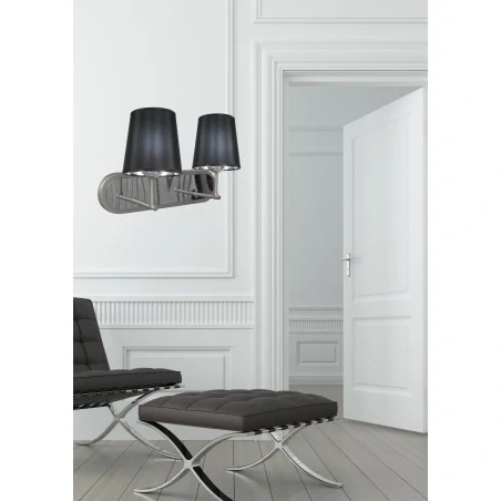 Kinkiety-do-salonu - dwie lampki ścienne kinkiet czarny-satyna milonga 22-53503 candellux 