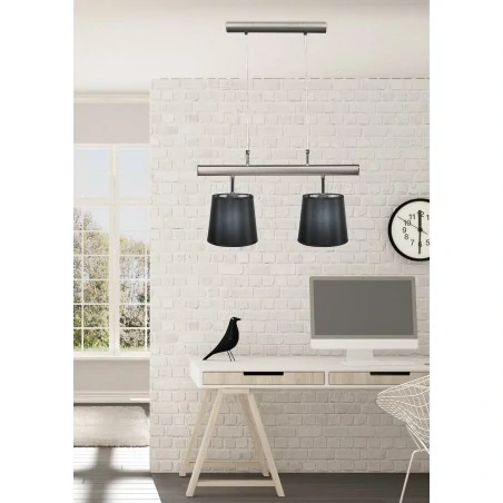 Lampy-sufitowe - elegancka czarno-srebrna lampa sufitowa na 2 żarówki 32-53541 milonga candellux 