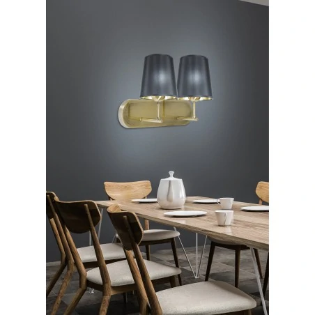 Kinkiety - patynowy kinkiet dwie lampki do sypialni 22-53510 milonga candellux 