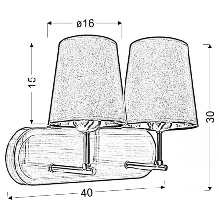 Kinkiety - patynowy kinkiet dwie lampki do sypialni 22-53510 milonga candellux 