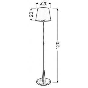 Lampy-stojace - lampa podłogowa o wysokości 120cm 1x60w e27 milonga 51-53619 candellux 