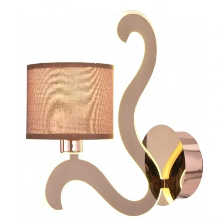 Kinkiety-do-salonu - kinkiet miedziany z świecącym ramieniem 1x40w e14 + 6w led ambrosia 21-33499 candellux 