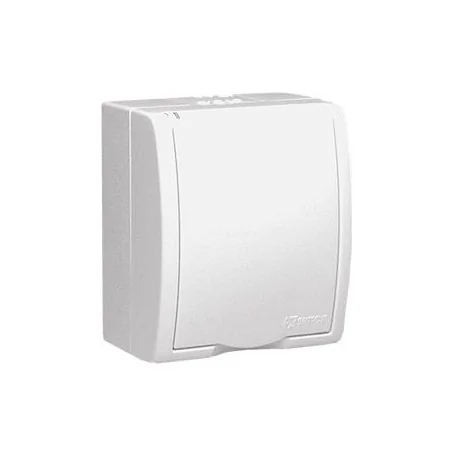 Gniazda-pojedyncze-natynkowe - białe gniazdo pojedyncze z uziemieniem ip54 z przesłonami z klapką aqgz1z/11 simon aquarius kontakt-simon 