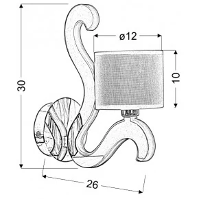 AMBROSIA 3 LAMPA KINKIET 1X40W E14 + 6W LED MIEDZIANY