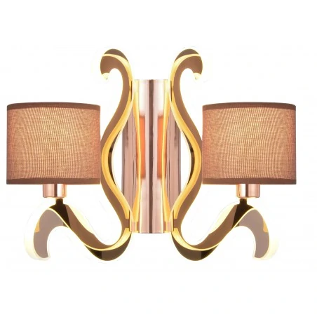 Kinkiety-do-salonu - dwupunktowa lampa ścienna miedziana 2x40w e14 + 12,3w led ambrosia 22-33529 candellux 