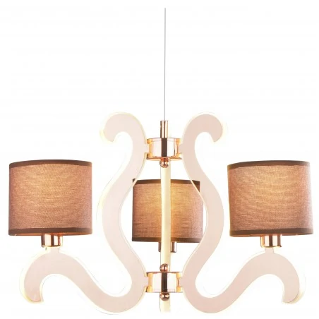 Lampy-sufitowe - lampa wisząca miedziana na kilka źródeł światła 3x40w e14 + 18,4w led ambrosia 33-33888 candellux 