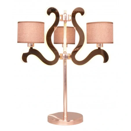 Lampki-nocne - lampa gabinetowa miedziana z świecącymi ramionkami 3x40w e14 + 18,4w led ambrosia 43-33925 candellux 