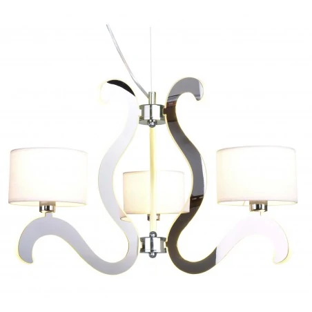 Lampy-sufitowe - chromowa lampa wisząca na kilka źródeł światła 3x40w e14 + 18,4w led ambrosia 33-33895 candellux 