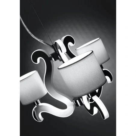 Lampy-sufitowe - chromowa lampa wisząca na kilka źródeł światła 3x40w e14 + 18,4w led ambrosia 33-33895 candellux 