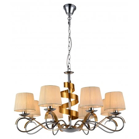 Oswietlenie - lampa wisząca regulowana chromowo-złota 8x40w e14 denis 38-23469 candellux 