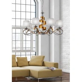 Oswietlenie - lampa wisząca regulowana chromowo-złota 8x40w e14 denis 38-23469 candellux 