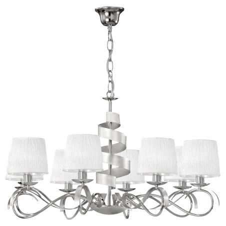 Lampy-sufitowe - chromowa lampa wisząca regulowana 8x40w e14 denis 38-23452 candellux 