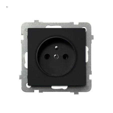 Gniazda-pojedyncze-podtynkowe - czarny gniazdo wtyczkowe z uziemieniem pojedyncze sonata gp-1rz/m/33 ospel 