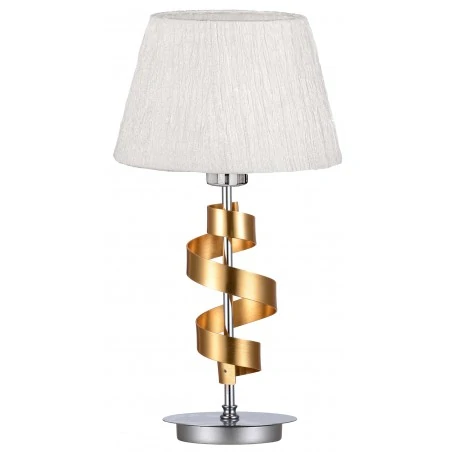 Lampki-biurkowe - lampa gabinetowa chromowo-złota z abażurem z tkaniny 1x60w e27 denis 41-23483 candellux 