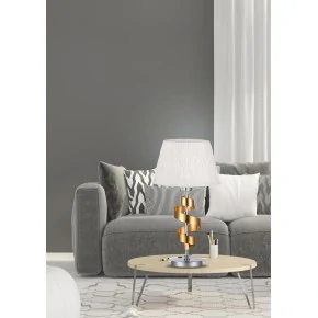 DENIS LAMPA GABINETOWA 1X60W E27 CHROM/ZŁOTY + ABAŻUR O TYM SAMYM INDEKSIE