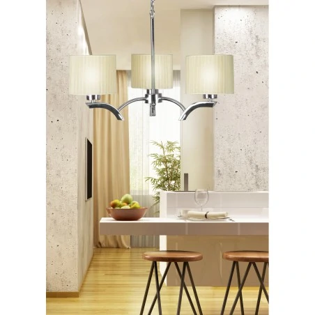 Lampy-sufitowe - kremowa lampa wisząca trzypunktowa 3x60w e27 draga 33-04208 candellux 