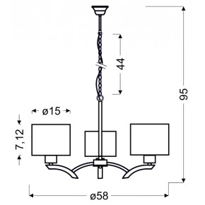 Lampy-sufitowe - kremowa lampa wisząca trzypunktowa 3x60w e27 draga 33-04208 candellux 