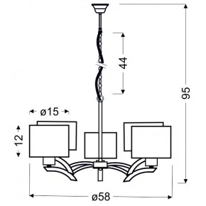 DRAGA LAMPA WISZĄCA 5X60W E27 KREMOWY