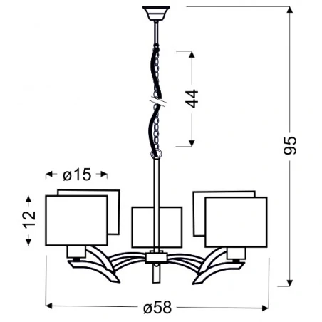 Lampy-sufitowe - oświetlenie wiszące kremowo-chromowe 5x60w e27 draga 35-04222 candellux 
