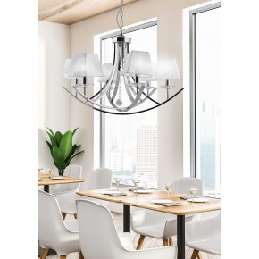 Lampy-sufitowe - elegancka lampa wisząca biało - chromowa 6x40w e14 80x110 valencia 36-84579 candellux 