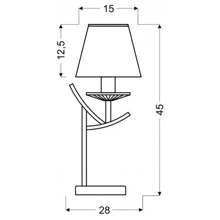 Lampki-biurkowe - lampa stołowa nocna ze szklanym elementem 1x40w e14 h-45 valencia 41-84593 candellux 