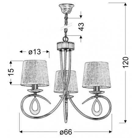 Oswietlenie - lampa wisząca o oryginalnym kształcie 3x40w e14 arnika 33-21663 candellux 